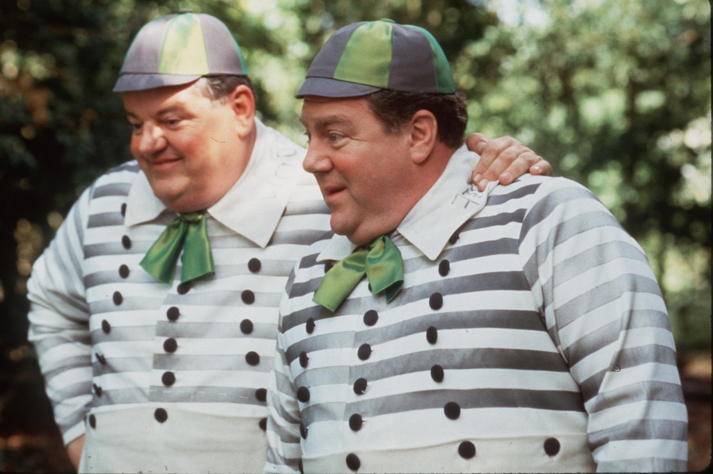 1999: Robbie Coltrane and George Wendt Star as Tweedle Dee and Tweedle Dum in the TV movie "Alice In Wonderland." 