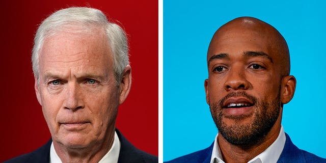 Sen. Ron Johnson and Democratic challenger Mandela Barnes side by side. 