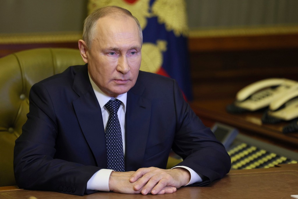 Russian President Vladimir Putin chairs a Security Council on Monday, hours after his fresh missile attacks on Ukraine.