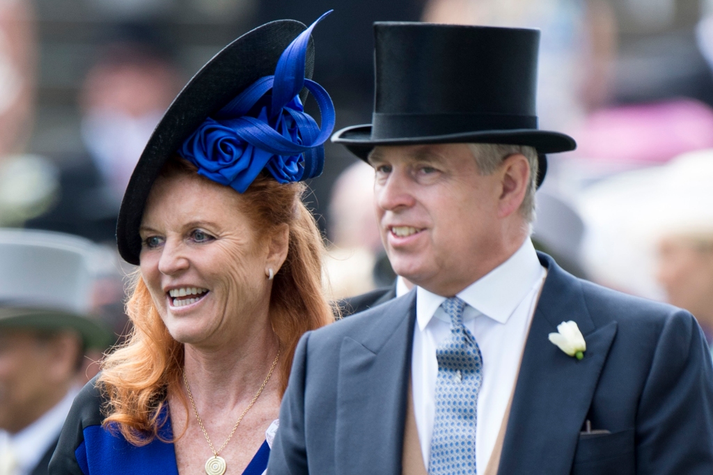 ASCOT, ENGLAND - JUNE 19: Sarah Ferguson, Duchess of York and Prince Andrew, Duke of York on day 4 of Royal Ascot at Ascot Racecourse on June 19, 2015 in Ascot, England. (Photo by Mark Cuthbert/UK Press via Getty Images)