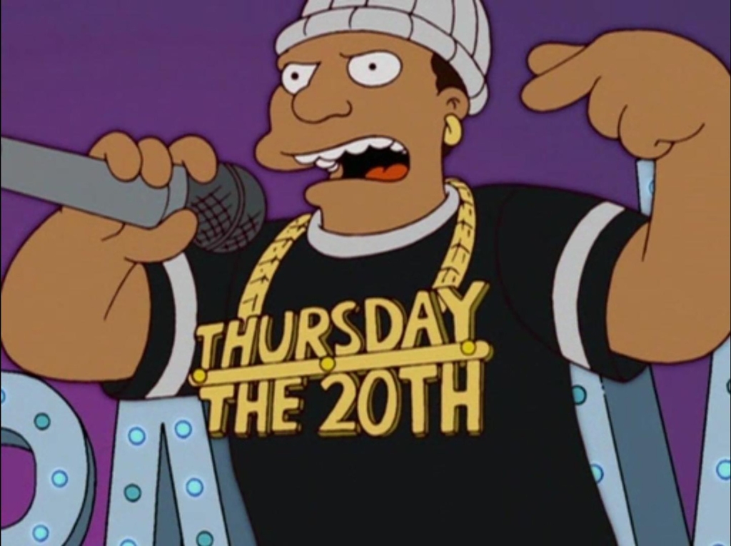 The image that is currently circulating the internet is from a 2005 episode featuring a wrapper wearing a "Thursday the 20th" golden chain around his neck.