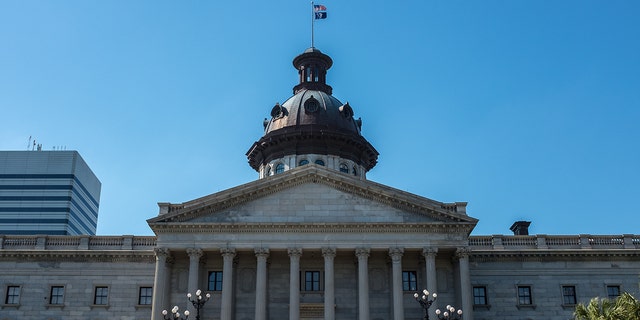 An exterior view of the South Carolina State House, Columbia - construction work first began in 1851 and was completed in 1907, it was designated a national historic landmark in 1976 for its significance in the post-civil war reconstruction era. 