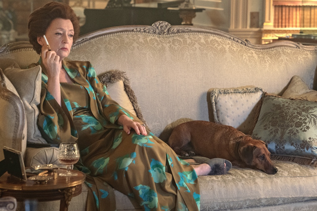 Lesley Manville plays Princess Margaret, Queen Elizabeth II's younger sister. 