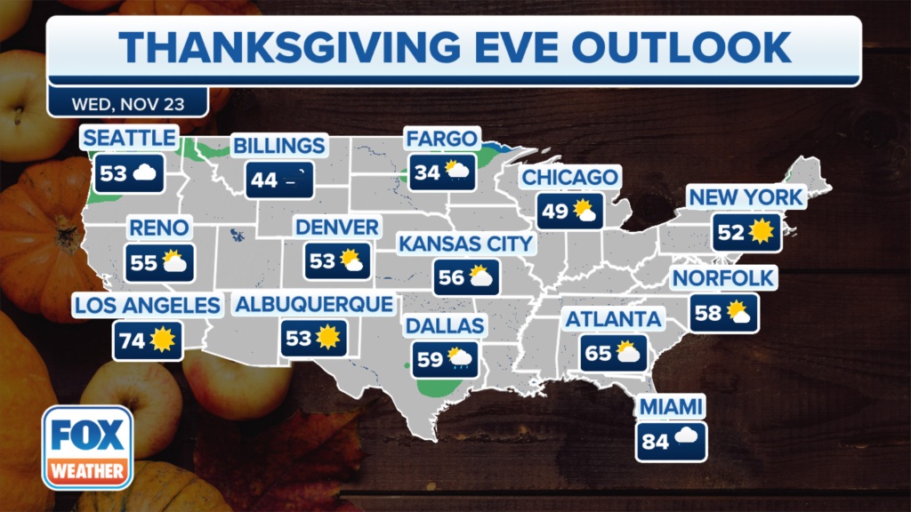 Thanksgiving eve forecast.