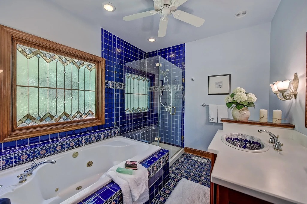 One of two bathrooms in the owner's suite.