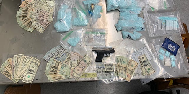 Mesa Police arrested Raymond Rivera Cabrera, 42, and seized 28,500 fentanyl pills, 7.5 ounces of methamphetamine, 2 grams of cocaine, $3,183 in U.S. currency, and a 9mm handgun.