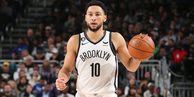 Ben Simmons of the Brooklyn Nets is shown during the game against the Milwaukee Bucks on Oct. 26, 2022, in Milwaukee, Wisconsin.