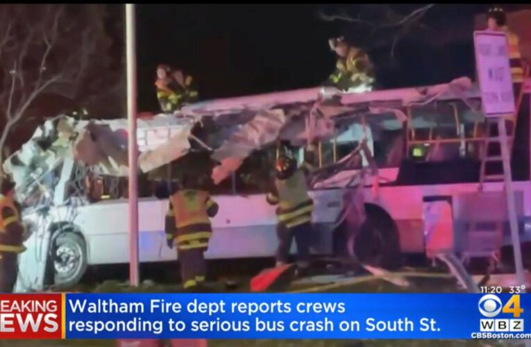 Massachusetts bus crash leaves at least 12 people injured