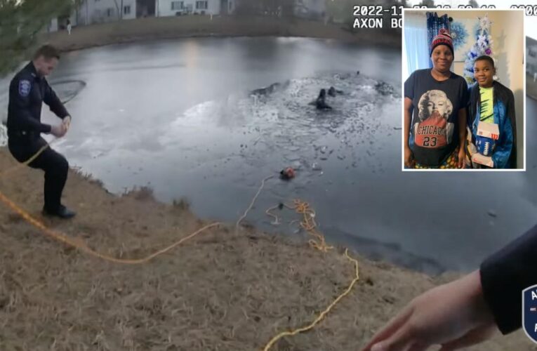 Illinois police save 9-year-old child drowning in icy pond