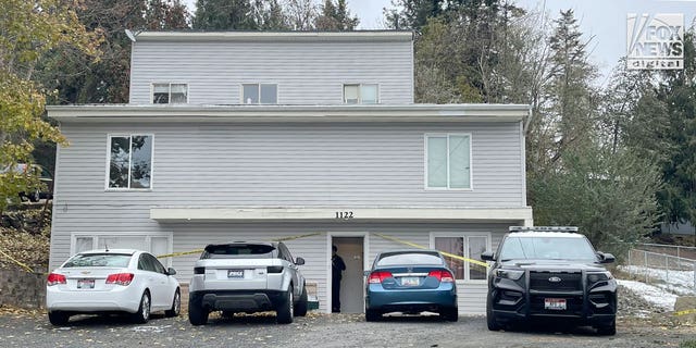 Police search a home in Moscow, Idaho on Monday, November 14 where four University of Idaho students were killed over the weekend in an apparent quadruple homicide. The victims are Ethan Chapin, 20, of Conway, Washington; Madison Mogen, 21, of Coeur d'Alene, Idaho; Xana Kernodle, 20, of Avondale, Idaho; and Kaylee Goncalves, 21, of Rathdrum, Idaho.