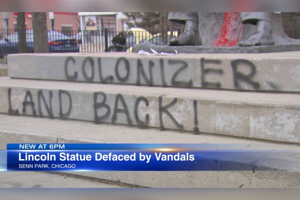 Vandalization of the statue.
