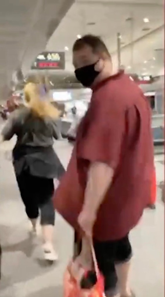 Anderson Aldrich and his mother at an airport.