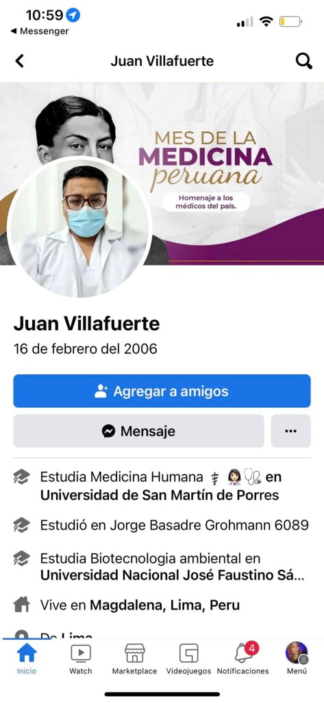 Juan Pablo Jesús Villafuerte's Facebook page