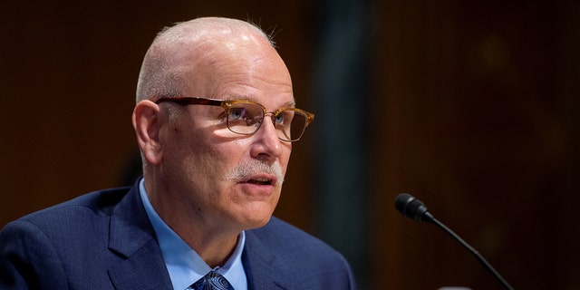 Chris Magnus appears before a Senate Finance Committee hearing on his nomination to be the next U.S. Customs and Border Protection commissioner in the Dirksen Senate Office Building on Capitol Hill in Washington, DC, U.S., October 19, 2021.