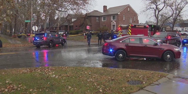 The intersection in Dearborn, Michigan, where the police pursuit ended in a crash.