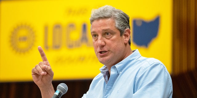 U.S. Senate candidate Rep. Tim Ryan, D-Ohio, speaks at the UAW Local 12 union rally in Toledo, Ohio on August 20, 2022.