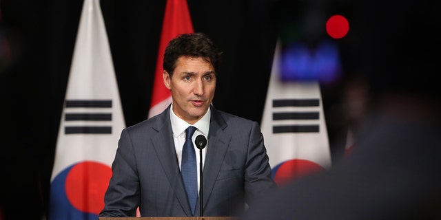 Justin Trudeau, Canada's prime minister, speaks at a news conference in Ottawa, Canada, on Sept. 23, 2022.