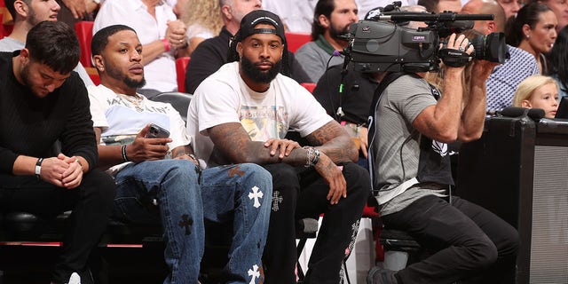 Odell Beckham Jr. attends a game between the Phoenix Suns and the Miami Heat on Nov. 14, 2022, at FTX Arena in Florida.