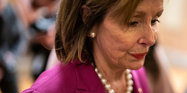 Speaker of the House Nancy Pelosi, D-Calif., departs from a ceremonial swearing on Capitol Hill on Monday, Nov. 14, 2022 in Washington, DC. 