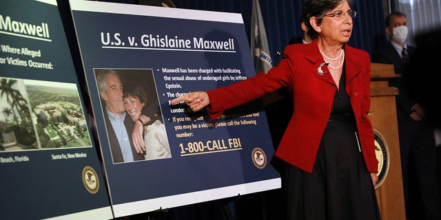 Acting United States Attorney for the Southern District of New York, Audrey Strauss, speaks to the media at a press conference on July 02, 2020 in New York City. 