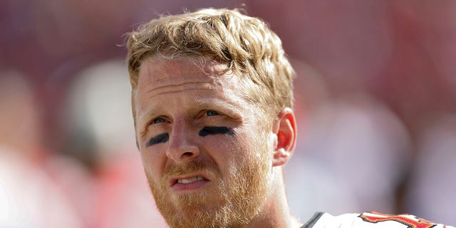 Cole Beasley, #15 of the Tampa Bay Buccaneers, looks on prior to the game against the Green Bay Packers at Raymond James Stadium on September 25, 2022, in Tampa, Florida. 