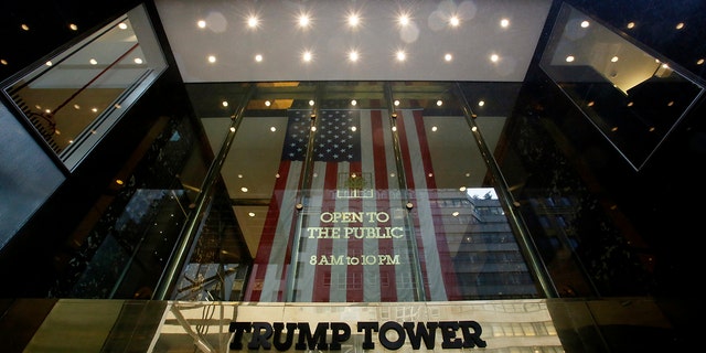 The entrance of the Trump Tower on Oct. 24, 2022 in New York City. The Trump Organization trial begins in Manhattan following years of investigations that places former President Donald Trump's business before a jury. 