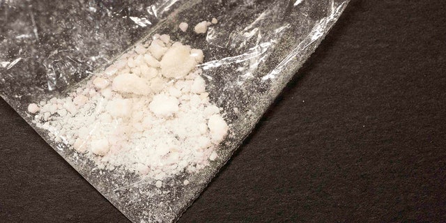 A small bag of straight fentanyl on display at the state crime lab at the Ohio Attorney General's headquarters of the Bureau of Criminal Investigation Sept. 16, 2015, in London, Ohio.