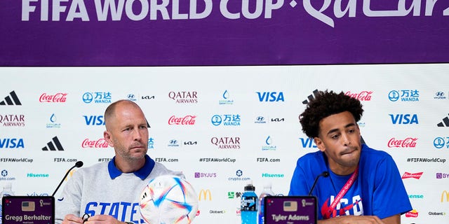 Gregg Berhalter and Tyler Adams faced unusual questions during a press conference in Doha, Qatar, Monday, Nov. 28, 2022, a day before their match with Iran.