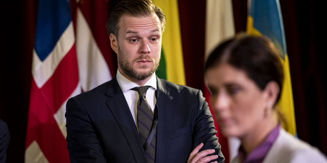 25 May 2022, Norway, Kristiansand: Gabrielius Landsbergis, Foreign Minister of Lithuania, arrives at the meeting of the Foreign Ministers of the Baltic Sea Council. Founded in 1992, the Baltic Sea Council is a political forum for regional cooperation. Photo: Fabian Sommer/dpa (Photo by Fabian Sommer/picture alliance via Getty Images)