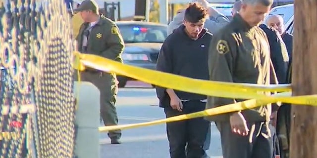 Nicholas Gutierrez is shown taking a field sobriety test following a wrong-way crash in Whittier, California, on Wednesday.