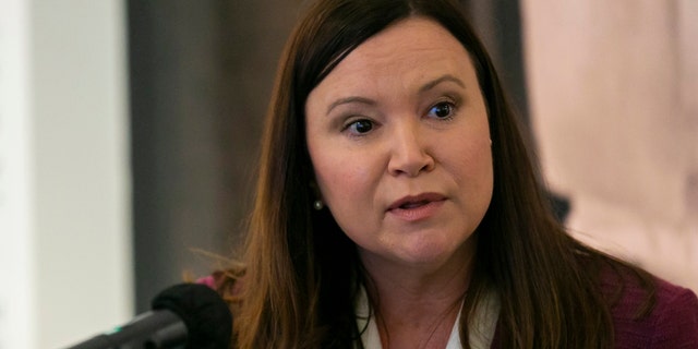 Florida Attorney General Ashley Moody speaks during a roundtable discussion at the American Museum of the Cuban Diaspora in Miami&amp;apos;s Coral Way neighborhood on Monday, Feb. 7, 2022. 