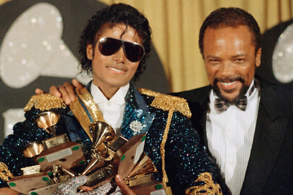 Michael Jackson and Quincy Jones at 1984 Grammys.