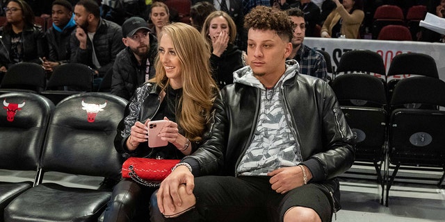 Kansas City Chiefs quarterback Patrick Mahomes and girlfriend Brittany Matthews during NBA All Star Saturday Night at United Center in 2020.