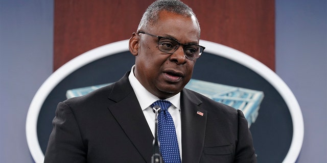 Defense Secretary Lloyd Austin speaks during a briefing at the Pentagon in Washington, D.C., on Oct. 27, 2022.