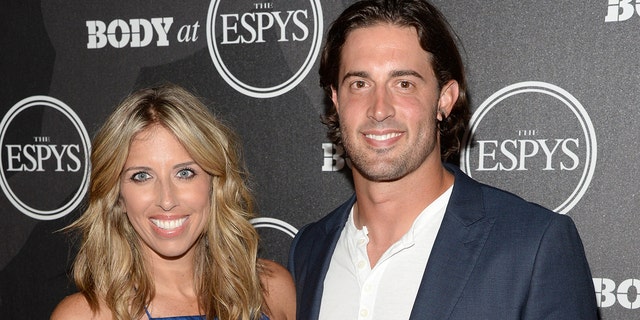 Sportscaster Sara Walsh, left, and then-MLB player Matt Buschmann at the BODY at ESPYS Event on July 12th at Avalon Hollywood. 