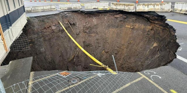 The sinkhole first appeared in June 2021. 