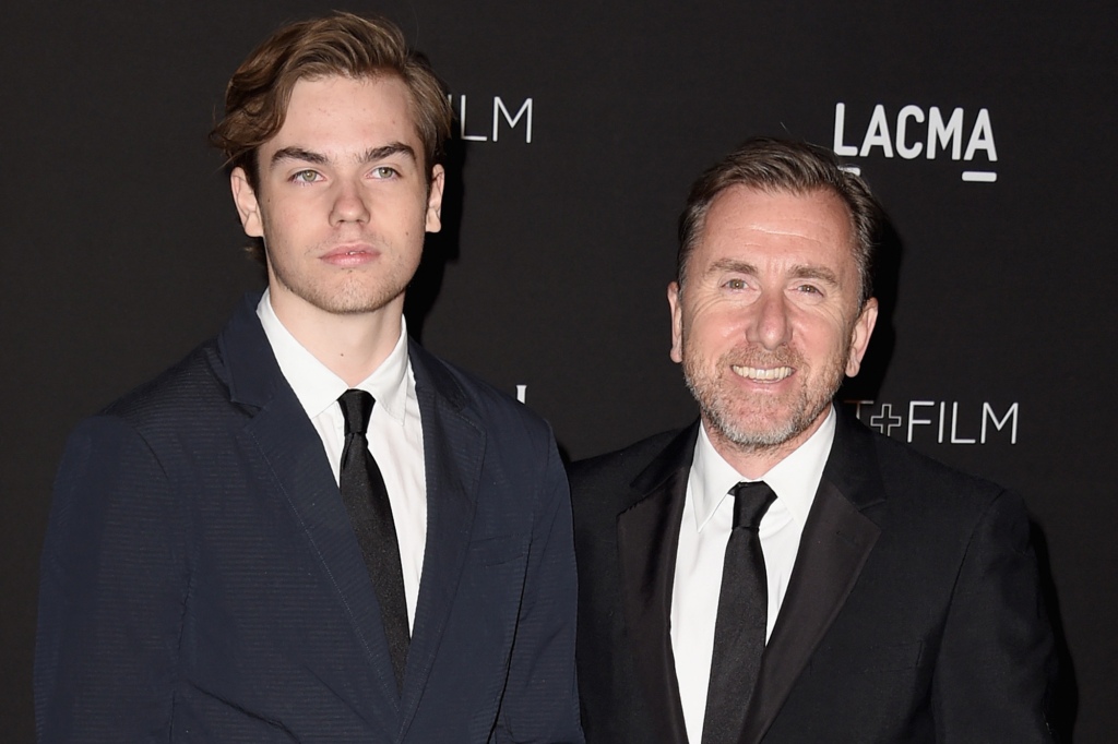 Actor Tim Roth (R) and Cormac Roth attend the 2014 LACMA Art + Film Gala honoring Barbara Kruger and Quentin Tarantino presented by Gucci at LACMA on November 1, 2014 in Los Angeles, California. 