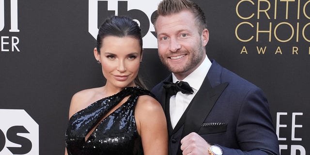 Veronika Khomyn and Sean McVay attend the 27th Annual Critics Choice Awards at Fairmont Century Plaza on March 13, 2022, in Los Angeles.