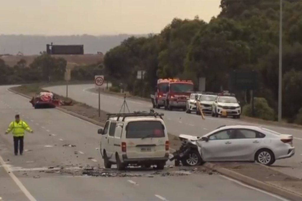 A photo shows the scene after the tragic car crash that killed Erica Hoy.