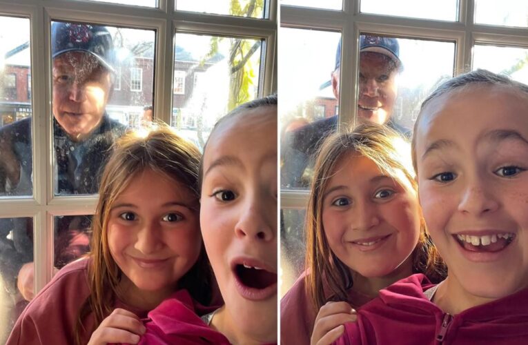 Biden walks up to glass to take ‘creepy’ selfies with kids