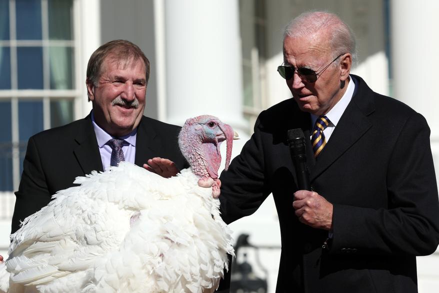 President Biden pardons Chocolate, the National Thanksgiving Turkey.