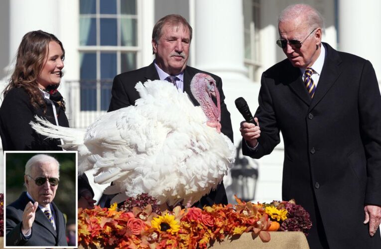 Biden cracks ‘red wave’ joke at Thanksgiving turkey pardon