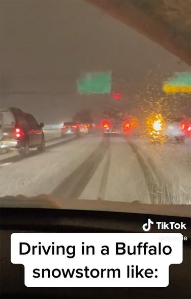 A picture of a street in Buffalo covered in snow.