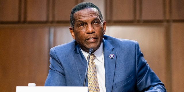 Rep. Burgess Owens, R-Utah, speaks during a Senate Judiciary Committee hearing on voting rights on Capitol Hill in Washington on April 20, 2021.