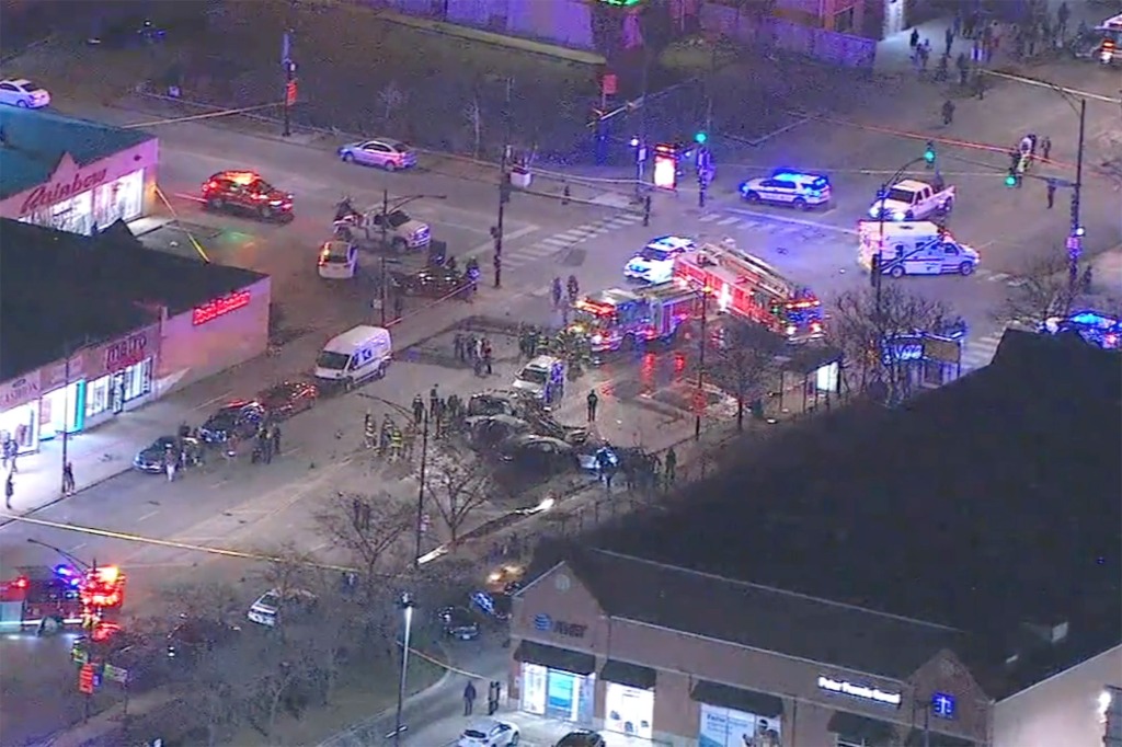 The accident scene in Chicago.