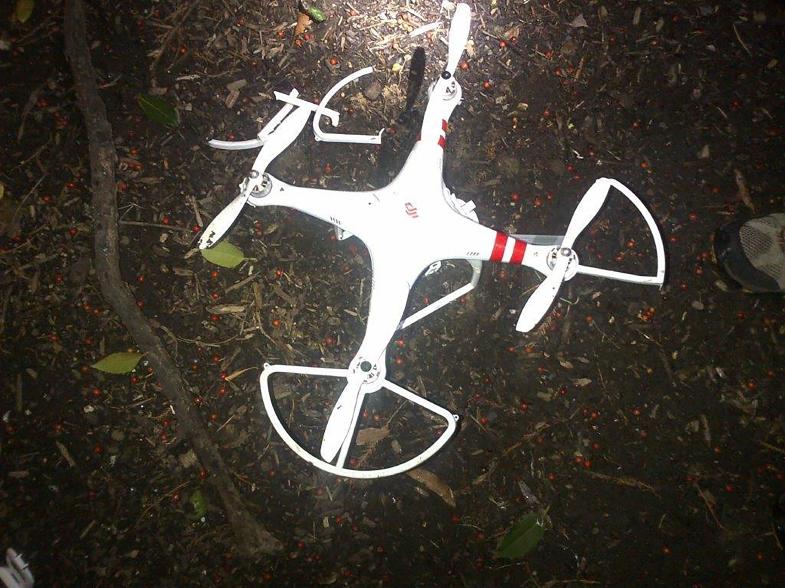 A Secret Service-released photo shows a drone that crashed on the White House grounds in January 2015. A federal spy agency worker was operating the drone and said the intrusion was unintentional.