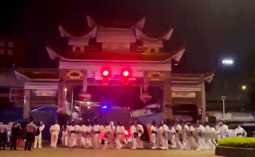 Screengrab from social media video of latest Chinese protests.