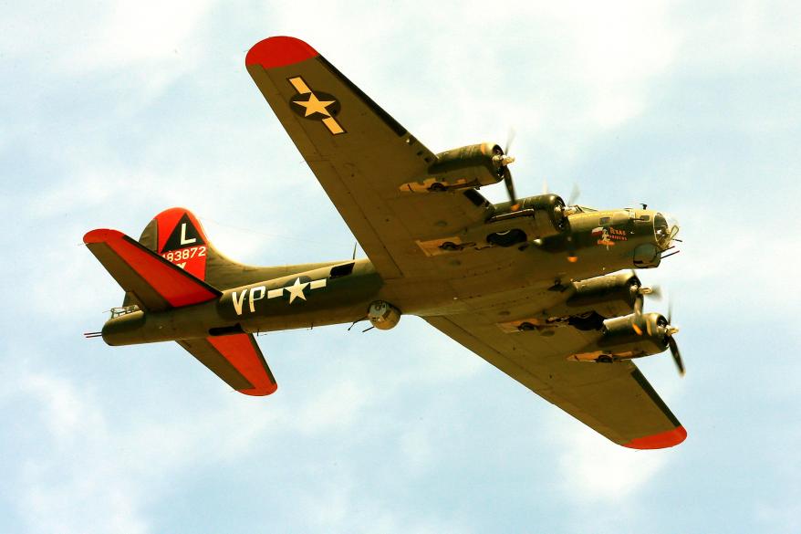 The historic military B-17 aircraft named "Texas Raiders."