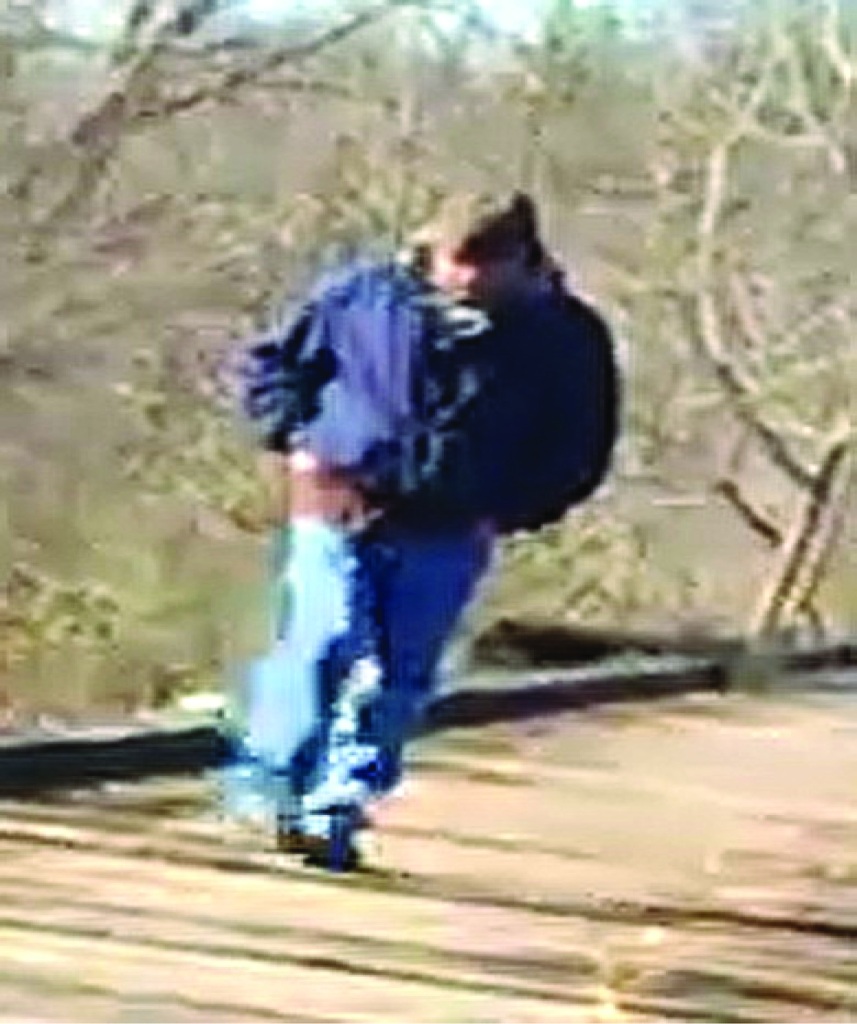 Chilling footage taken from Libby’s phone showed a man walking on a bridge near where the girls were last seen.