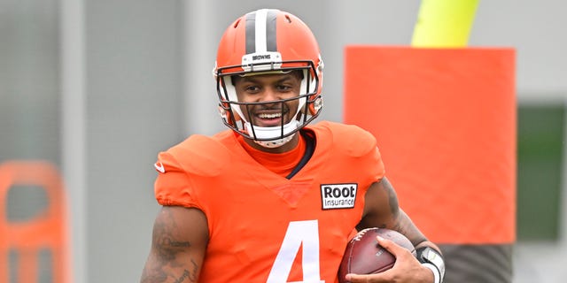 Cleveland Browns quarterback Deshaun Watson is shown during practice at the team's training facility, Nov. 16, 2022, in Berea, Ohio.